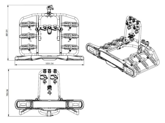 nosic na bicykle nosic na 3 bicykle na tazne zariadenie carface