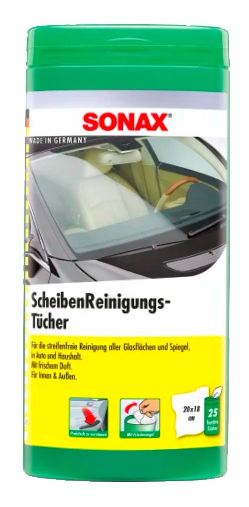 sonax 412000 cistiace utierky na sklo 25ks Scheiben-Reinigungstücher Box