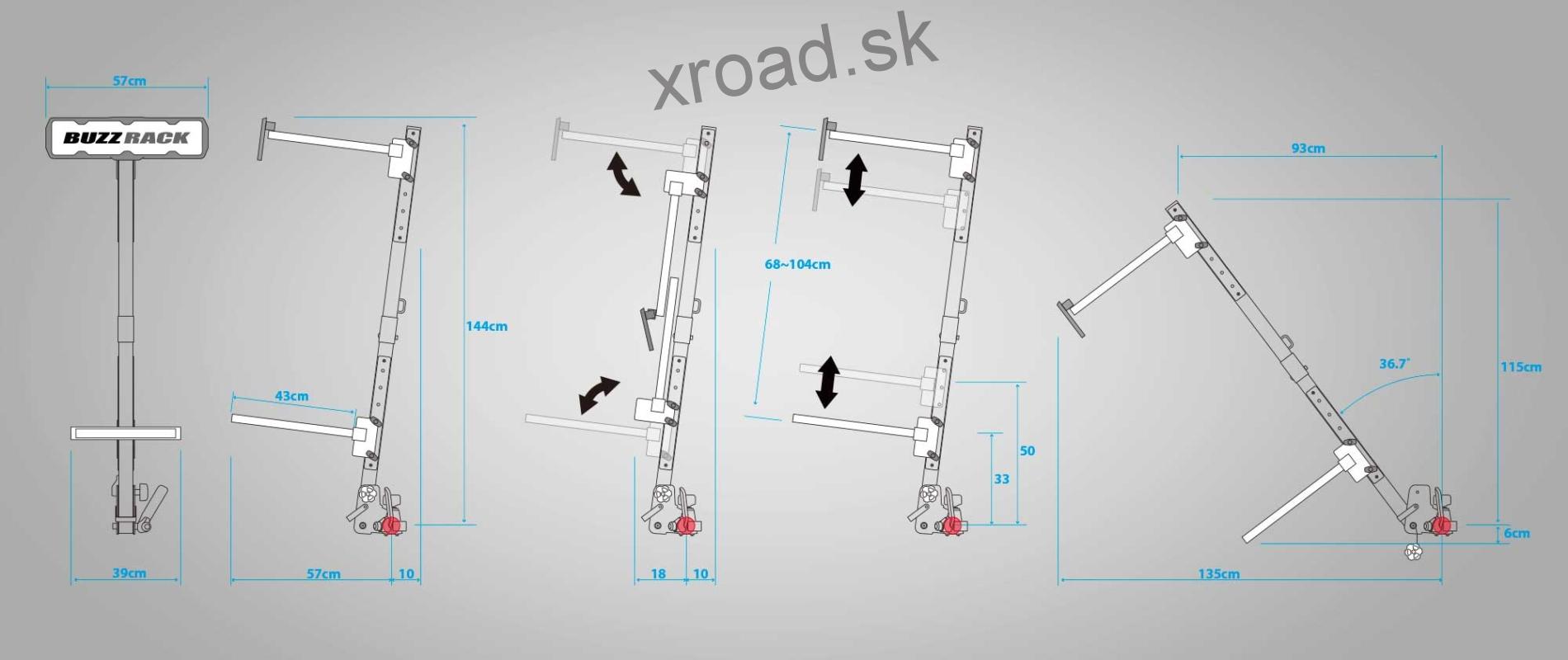 Nosič lyží a snowboardov na ťažné BUZZSKI 1ks (BUZZ RACK)