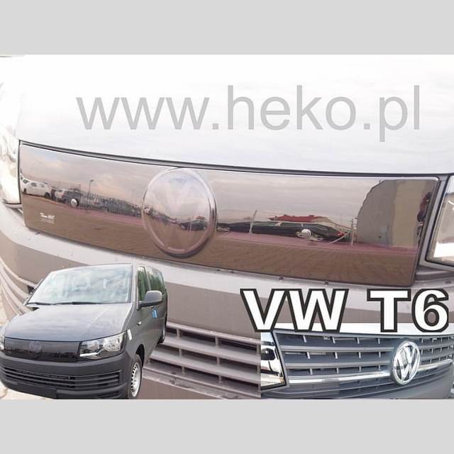 Zimná clona Volkswagen Transporter T6 / Caravelle (2015-2019) (čierna mriežka) (horná) 1ks (HEKO)